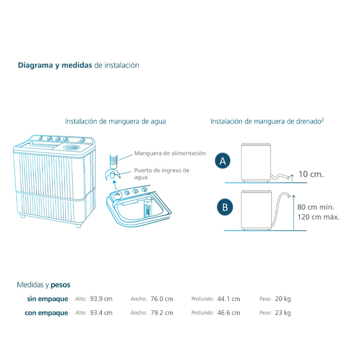 Mabe 11Kg LMD1123HBAB0 Doble Tina | Amoblar Muebles y Electrodomésticos Mabe 11Kg LMD1123HBAB0 Doble Tina - Image 2
