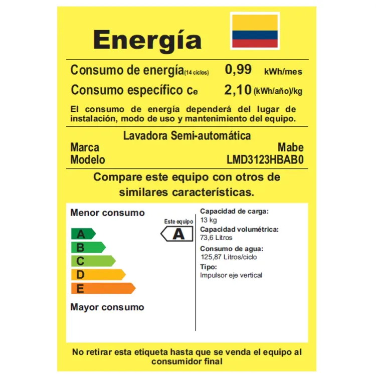 Mabe 11Kg LMD1123HBAB0 Doble Tina | Amoblar Muebles y Electrodomésticos Mabe 11Kg LMD1123HBAB0 Doble Tina - Image 9